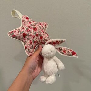 Jellycat Blossom Cream Bunny 'Berry' Musical Pull